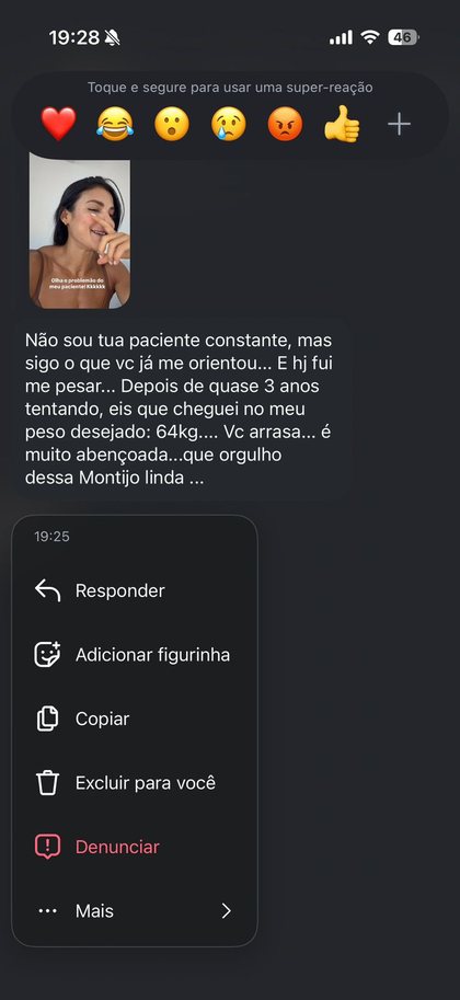 Depoimento de paciente